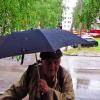 Август...На крыльце в дождь с зонтом! :: Владимир 