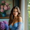Девушка с букетом гортэнзии :: Сергей 