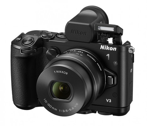 Новая системная фото камера Nikon-1 V3 и объективы 10-30 и 70-300
