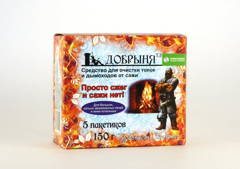 Очиститель ёрш Трубочист Добрыня средство для чистки дымоходов камина и котла