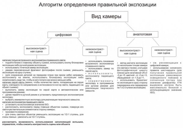 блок схема замера экспозиции